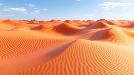 Tranquil 3D Desert Landscape with Dynamic 2D Dunes Shifting in the Wind