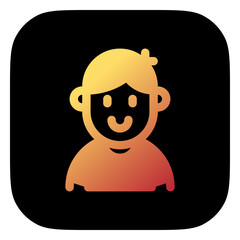 Editable person boy wearing t-shirt avatar vector icon. User, profile, identity, persona. Part of a big icon set family. Perfect for web and app interfaces, presentations, infographics, etc