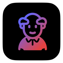 Editable old man grandpa with balding head avatar vector icon. User, profile, identity, persona. Part of a big icon set family. Perfect for web and app interfaces, presentations, infographics, etc