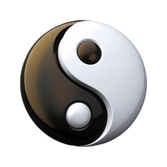 Yin Yang Symbol 3d cartoon style illustration