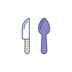 Spoon Knife icon design with white background stock illustration