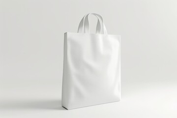 A White Tote Bag with a Single Handle on a White Background