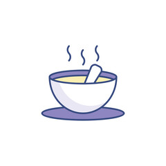 Hot Soup icon design with white background stock illustration