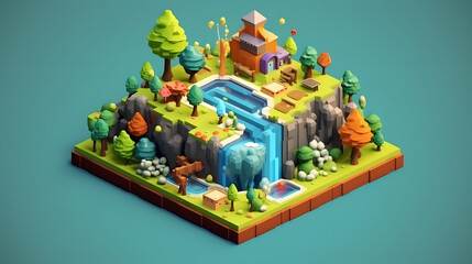 Graphics game Elements pixel 3d cartoon