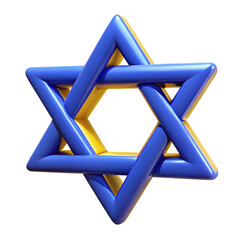 Star of David 3d cartoon style illustration

