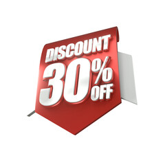 3d sales black and white discount price tag for composition 30 percent, amazing for product promotion