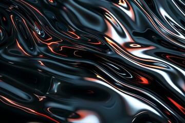 Abstract Shiny Liquid Surface with Red and White Highlights