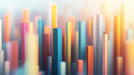 Obraz premium Urban demographics, population density mapped in skyscrapers, vibrant city life, 3D illustration