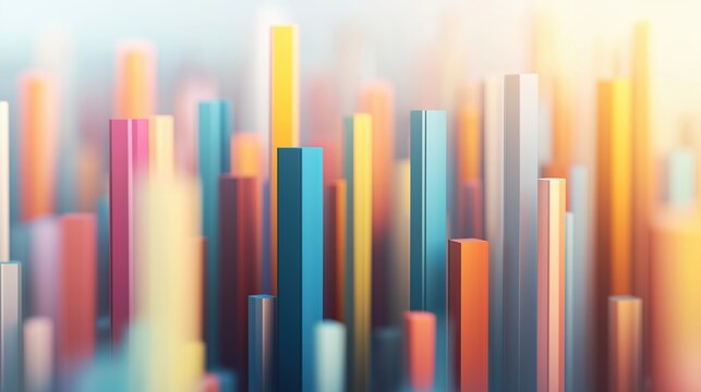 Urban demographics, population density mapped in skyscrapers, vibrant city life, 3D illustration