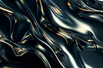 Abstract Black and Gold Liquid Metal Texture