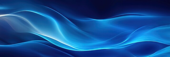 Obraz premium abstract background, blue gradient, waves, smooth gradient, glowing lights,