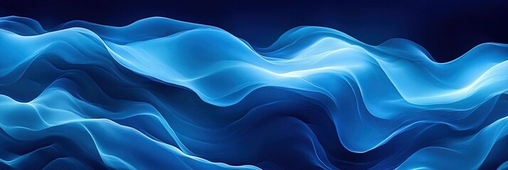Obraz premium abstract background, blue gradient, waves, smooth gradient, glowing lights,