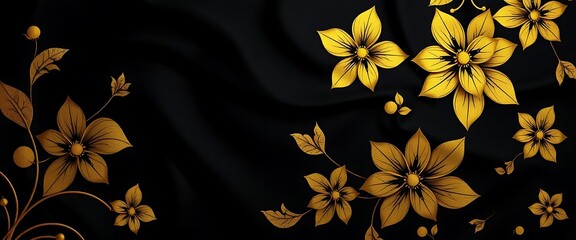 How about Golden floral background with decorative pattern and butterflies?