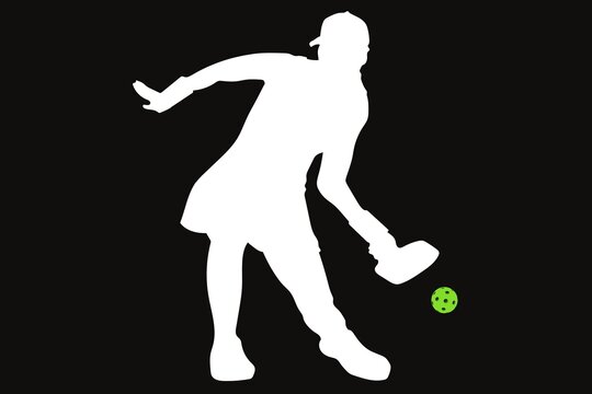 recommend clip art: pickleball player with racket and balls