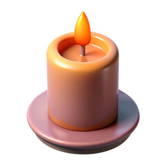 burning candle 3d cartoon style illustration