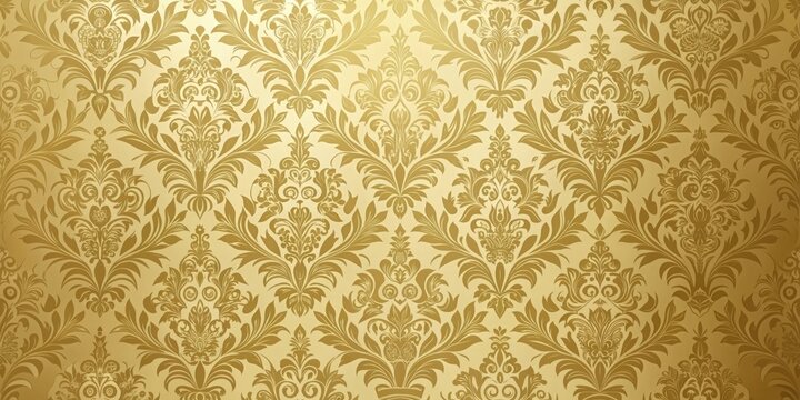 Elegant gold damask pattern background for luxurious designs and projects