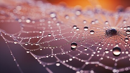 a close-up of a spider web. 