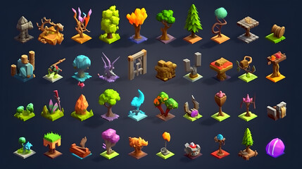 Obraz premium Item name element 3d pixel cartoon