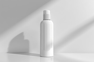 White Spray Bottle with Silver Cap on a White Background