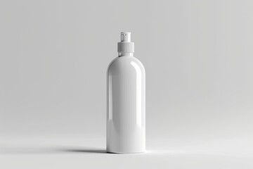White Plastic Spray Bottle on a White Background