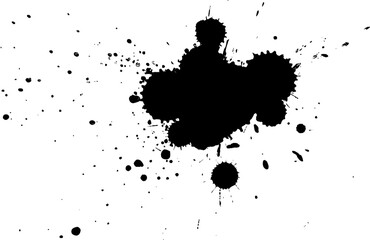 Fototapeta premium black ink brush painting splash splatter