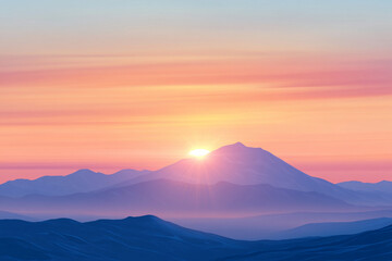 sunset in the mountains