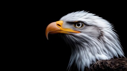 Obraz premium Eagle against an isolated background, with its majestic wings and detailed feathers prominently displayed in a minimalistic environment.