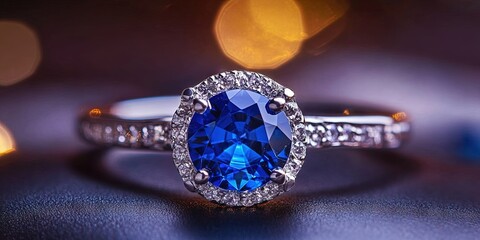 Fototapeta premium expensive wedding ring, sapphire