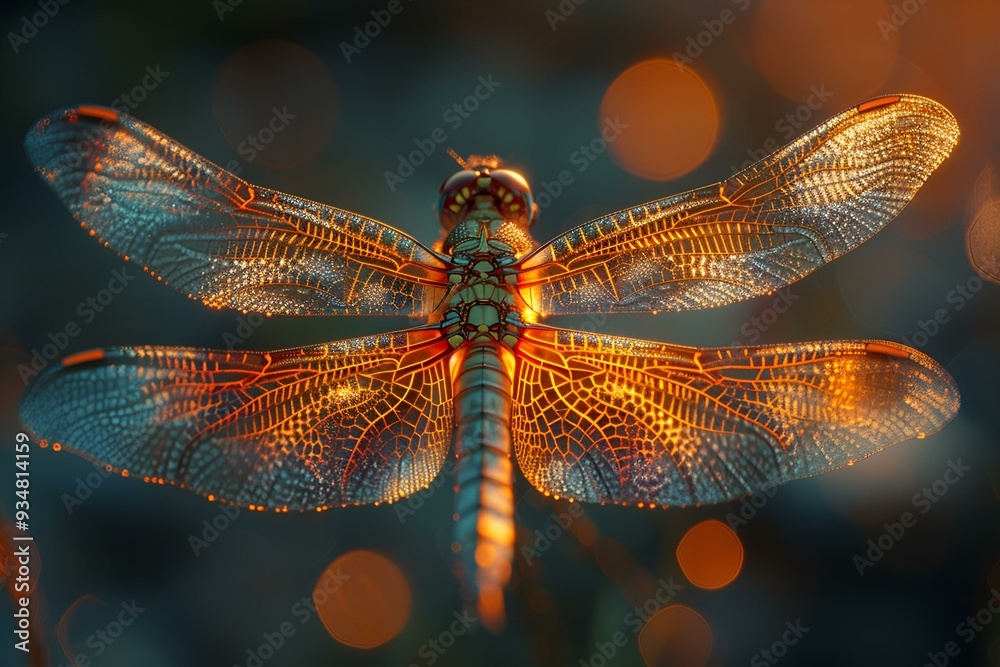 Canvas Prints a dragonfly with wings.