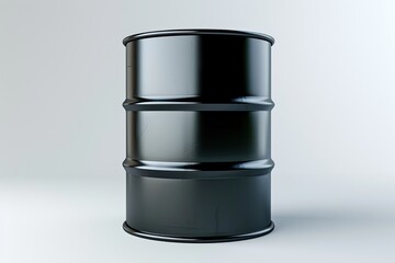 Obraz premium metal barrel container transparant background. front view. 3d rendering