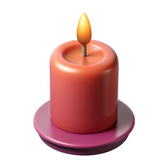 burning candle 3d cartoon style illustration