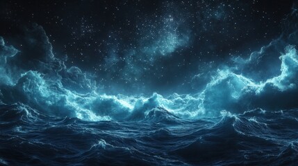 Celestial Seascape: Ocean Meeting the Stars