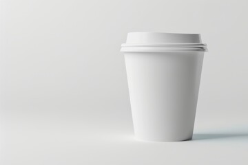 White Disposable Coffee Cup on White Background