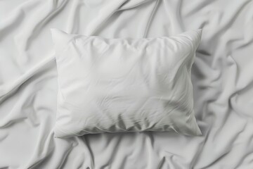 Obraz premium White Pillow on Wrinkled White Fabric