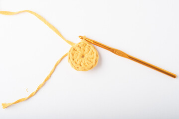 First round of a crochet circle