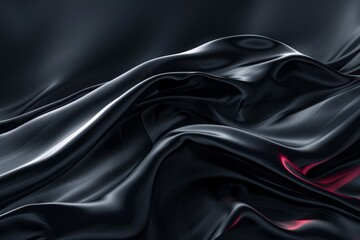 Fototapeta premium Abstract Black Fabric with Subtle Red Highlights
