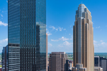 skyscrapers and office towers in commercial business district of downtown minneapolis