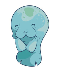 cute cartoon manatee