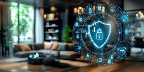 Home office protected by firewalls and cybersecurity training resources