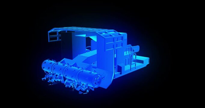 Holographic projection of technology mining anchoring machine