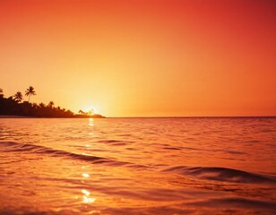 Fototapeta premium Abstract Tropical Gradient: Warm Sunset Colors in a Smooth, Fluid Background. Ai generated images