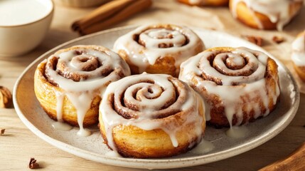 Warm cinnamon rolls topped with rich icing, perfect for breakfast or dessert to satisfy your sweet cravings.