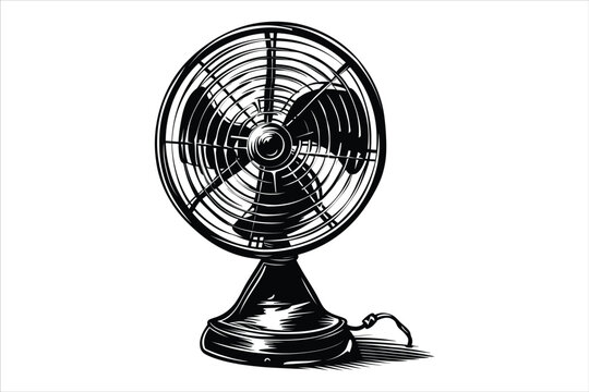 recommend clip art: Table Fan Silhouette Bundle on a White Background
