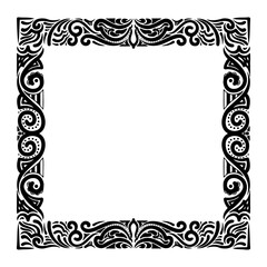 Adobe Illustrator Artwork, hand drawn ink element frame on white background, for charter, certificate, diploma etc