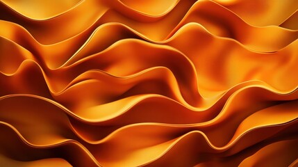 Obraz premium Abstract texture of flowing orange fabric, showcasing elegant curves and soft lines, perfect for backgrounds or design projects.