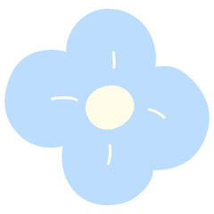 Cute Flower hand draw In Flat Design spring beautiful flowers