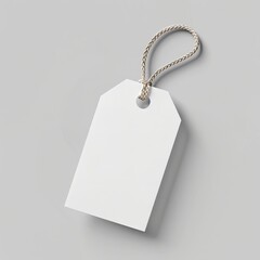 Blank White Tag with Braided Rope Loop
