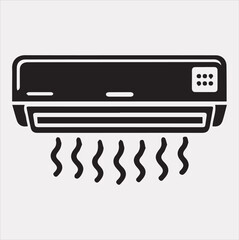 Air conditioner Vector silhouette icon on a white background