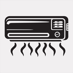 Air conditioner Vector silhouette icon on a white background