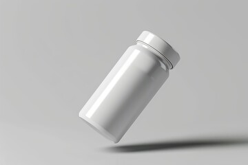 White Plastic Bottle with a Smooth Surface and a Screw-on Lid